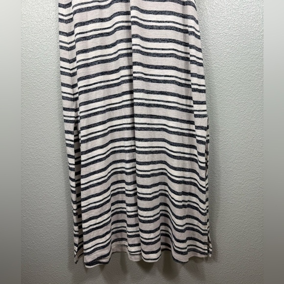 Lou & Grey For Loft V-neck Black White Striped Tee Maxi Dress LightWeight XS - Picture 4 of 11
